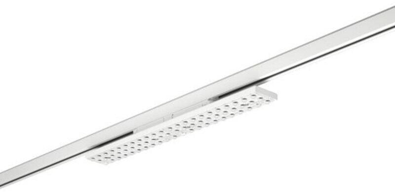 Brumberg BALI MIDI LED-Schienenstrahler, drehbar, doppelt asymmetrisch-engstrahlend, quer: 25° & längs: 25°, 40W, 3000K, 5600lm, schaltbar, weiß struk