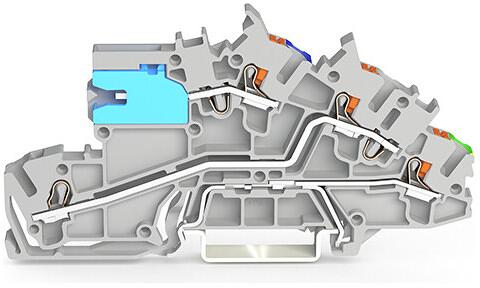 Wago 2203-7541 Installationsetagenklemme; mit Betätigungsöffnung und Drücker; 2,5 mm²; NT/L/PE; Push-in CAGE CLAMP ; grau