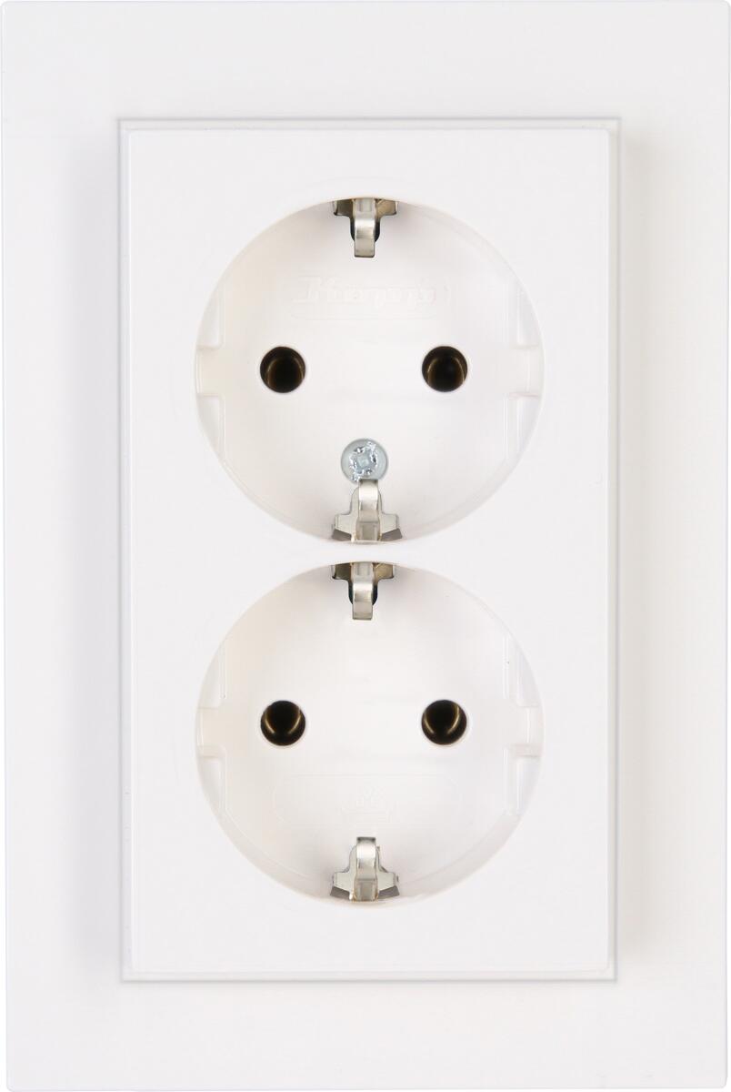 Kopp Schutzkontakt-Steckdose, 2-fach, HK07, Reinweiß (929529008)