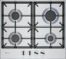 Neff T26CIP8N0 N70 Gaskochfeld, 58,2 cm breit, Elektrische Einhand-Taktfunkenzündung, Edelstahl