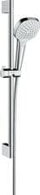 hansgrohe Croma Select E Duschset 110 Vario wassersparend mit Duschstange 65 cm, Messing, 9 l/min, 110 mm, Weiß/Chrom, (26583400)