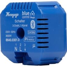 Kopp 864003010 Schalter 1-Kanal, 3-Draht, mit Bluetooth Mesh-Technologie, Blue-control Schaltaktor, blau, 5 Stück