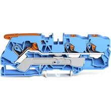 Wago 2110-5304 3-Leiter-Durchgangsklemme mit Hebel, Drücker, 10 mm², 800V, Federzuganschluss, blau