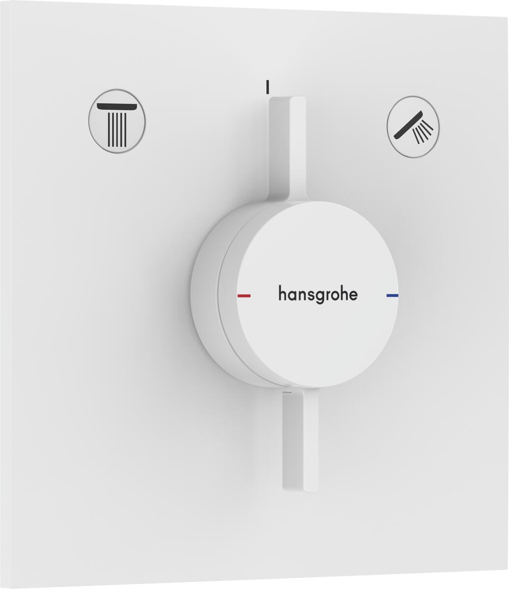 hansgrohe DuoTurn E Mischer Unterputz für 2 Funktionen, Metall|Kunststoff, 29,5 l/min, Mattweiß (75417700)