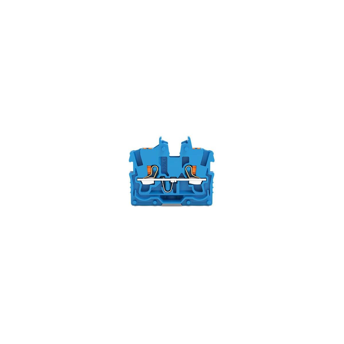 Wago 2250-304 2-Leiter-Mini-Durchgangsklemme mit Drücker, 1mm², Push-in Cage Clamp, blau