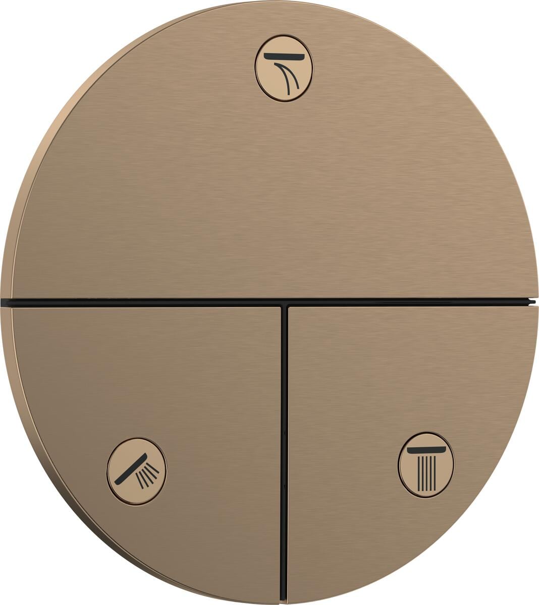 hansgrohe ShowerSelect Comfort S Ventil Unterputz für 3 Funktionen, Metall, 32 l/min, Brushed Bronze (15558140)