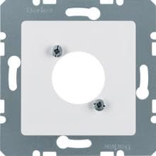 Berker 141209 Zentralplatte für XLR-Rundsteckverbinder, D-Serie, S.1/B.3/B.7, polarweiß glänzend