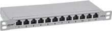 InLine 10" Patchfeld Cat.6A 0,5HE 12-fach, lichtgrau, RAL7035, mit Staubschutz (76819A)