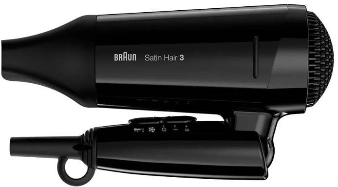 Hair Braun 350 Haartrockner, Ionen-Funktion, 1600 Styling-Düse, 3 schwarz HD W, Elektroshop Satin travel Style&Go Wagner