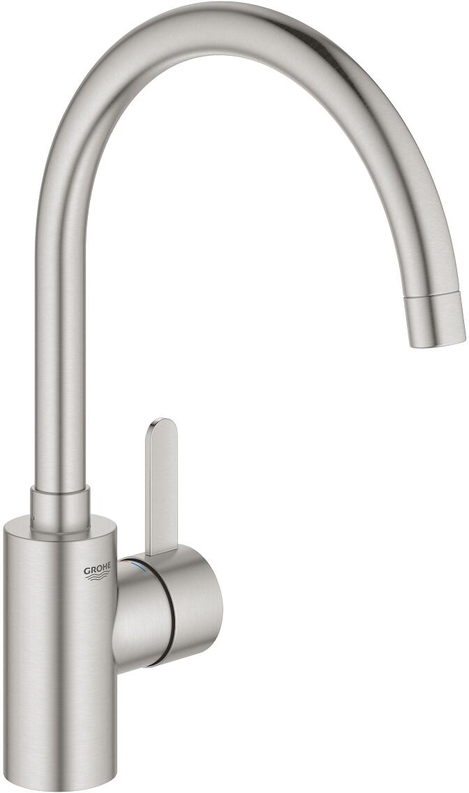 GROHE Eurosmart 32843 Cosmopolitan Einhand-Spültischbatterie, DN15, Hochdruck, hoher Auslauf, supersteel (32843DC2)