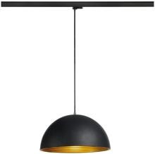 SLV FORCHINI M 40 TRACK Pendelleuchte für 3-Phasen Hochvolt-Schienen-System, E27, inkl. Adapter schwarz, Ø 40cm, schwarz/gold (1008541)