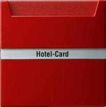 Hotel-Card-Taster 10 A 250 V~ mit Beschriftungsfeld, beleuchtbar Wechsler 1polig, S-Color, rot, Gira 014043