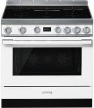 Smeg CPF9IPWH Standherd mit Induktionskochfeld, 90 cm breit, 115 L, SoftClose, Pyrolyse, 10 Garfunktionen, Metall lackiert, weiß