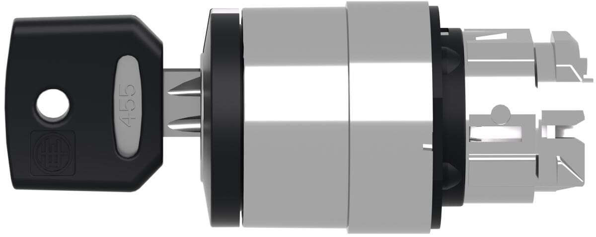 Schneider Electric ZB4BG7 Schlüsselschalter, Frontelement, Harmony XB4, Metall, 22mm, 3 Stellungen, Mitte rastend, schwarz