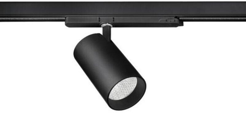 Brumberg TRAXX MAXI LED-Schienenstrahler 230 V AC, 50Hz, 24W, 2927lm, 20°, 3.000K, CRI > 90, rund, dreh- und schwenkbar, DALI dimmbar, schwarz struktu