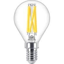 Philips LED Lampe in Tropfenform, 3,4W, E14, 470lm, 2200-2700K, Warm Glow, klar (929003013101)