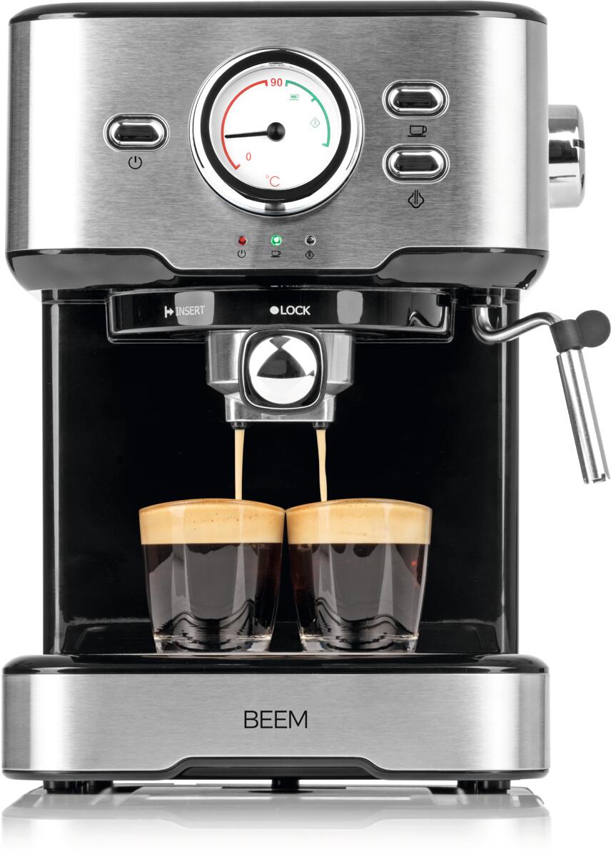 BEEM Siebträger-Maschine Espresso Select 1100W, schwarz/Edelstahl (05025)