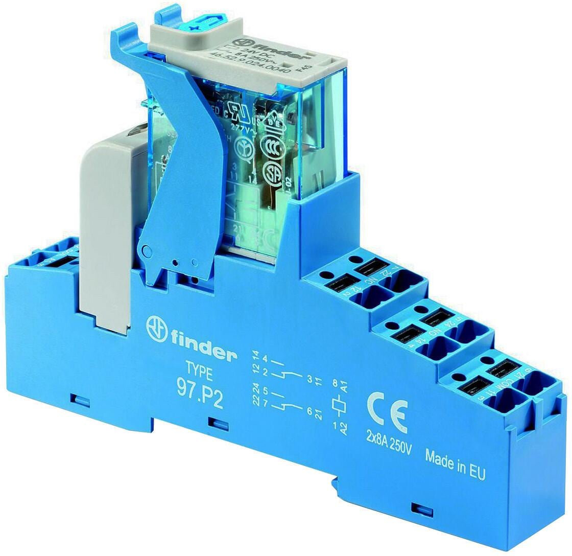 Finder 4C.P2.9.012.0050 Koppelrelais, 2 Wechsler, 8A/250V AC (4CP290120050), 10 Stck.