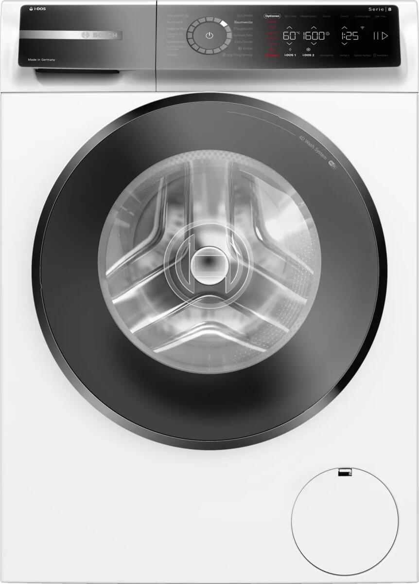 Bosch WGB256A41 Serie 8 10kg, Frontlader Waschmaschine, 60 cm breit, 1600 U/Min, AquaStop, Fleckenautomatik, Dosierautomatik i-DOS, Nachlegefunktion,