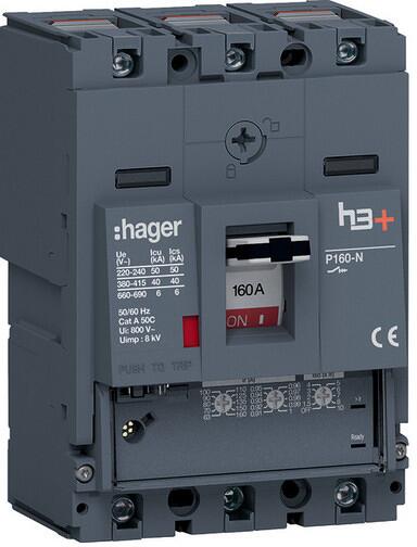 Hager HNS160GC Leistungsschalter h3+ P160 LSnI 3P3D 160A 40kA CTC