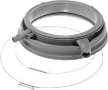 Bosch Siemens 20007287 Fenstermanschette fettbeständig Silikon, grau mit Beleuchtungsstutzen + Umpumpstutzen