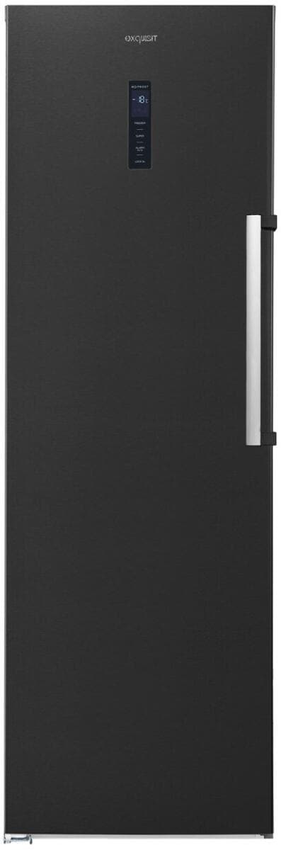 Exquisit GS295-NF-H-040D Stand Gefrierschrank, 60cm breit, 274l, No frost, Ice-Maker, LED-Beleuchtung, inoxlook-az