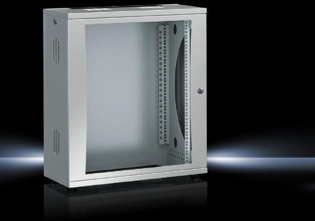 Rittal DK 7507030 Netzwerkschrank/Wandverteiler 15HE, 19 Zoll, BxHxT: 60x75,8x40cm, Sichtscheibe, grau