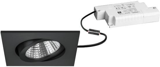 Brumberg SEVEN-S LED-Einbaustrahler dimmbar, 230V AC, 7W, 740 lm, 3000K, eckig, schwenkbar, schwarz (39364083)