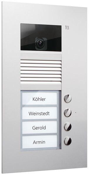 TCS AVU14040-0010 Video color Außenstation, 4 Tasten, UP, silber