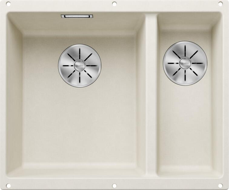 Blanco Subline 340/160-U Granitspüle ohne Ablauffernbedienung, Becken links, softweiß (527162)