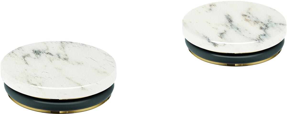 GROHE Atrio Private Collection Einlagen, für Knopfbetätigungen Waschtisch-Einlochbatterie 21138 und 21142, White Attica, chrom (48456000)