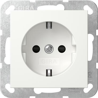 Gira SCHUKO-Steckd. SP o.Kr. SRK System 55 Reinweiß (438303)