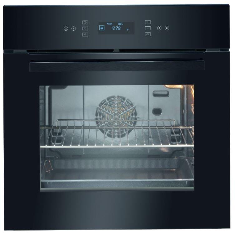Bomann EBO 7912 EEK: A Einbaubackofen, 60 cm breit, 67 L, Pyrolyse, 12 Funktionen, AirFry, Kindersicherung, schwarz