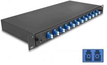 Delock 19″ LWL Spleißbox 12 x LC Duplex OS2 1HE komplett bestückt (67003)