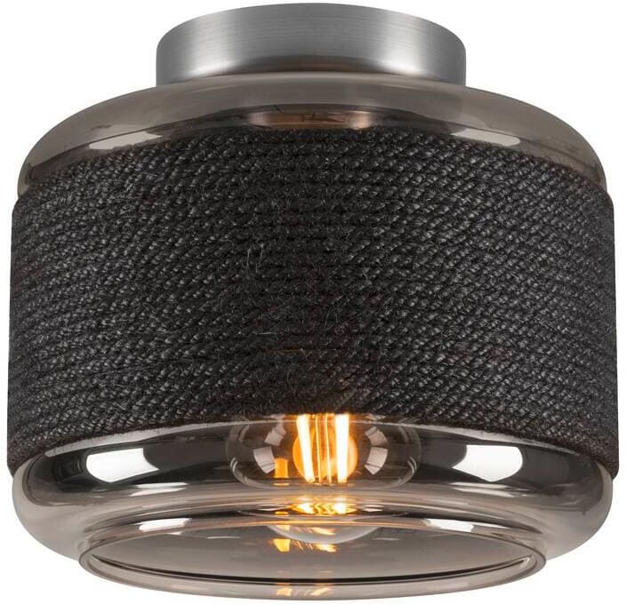 SLV PANTILO ROPE 19 Decken- und Wandaufbauleuchte, Ø19cm, E27, max.15W, Glas, silber (1007593)