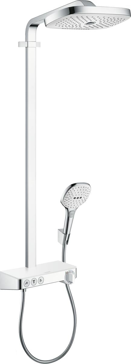 hansgrohe Raindance Select E Duschsystem 300 3 Strahlarten mit ShowerTablet Select 300, Metall, 19 l/min, 300 x 190 mm, Weiß/Chrom, (27127400)