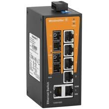 Weidmüller IE-SW-BL08-6TX-2SC Netzwerk-Switch, unmanaged, Fast Ethernet, 6x RJ45, 10/100BaseT(X), 2x SC-Multimode, IP30 (1240890000)