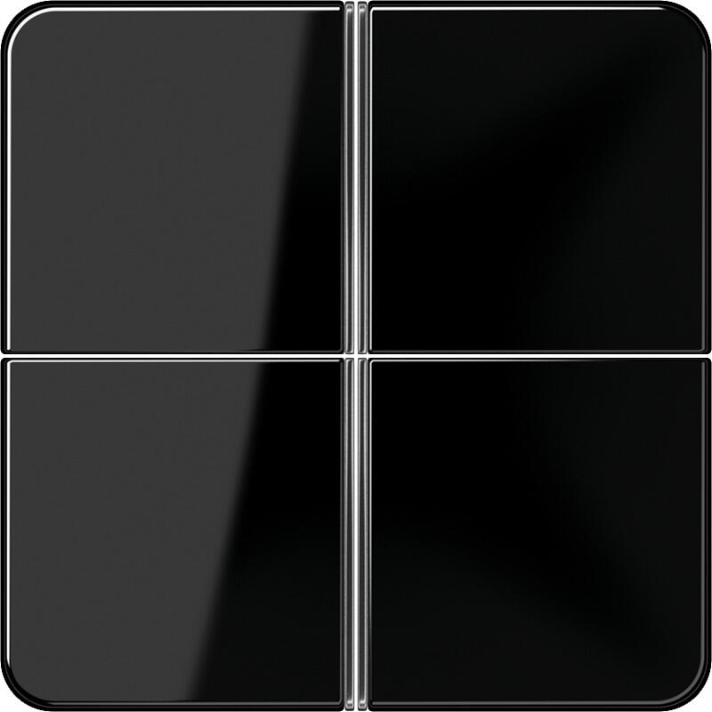 Tastensatz 4fach, komplett, schwarz, CD 500 & CD plus, Jung CD404TSASW