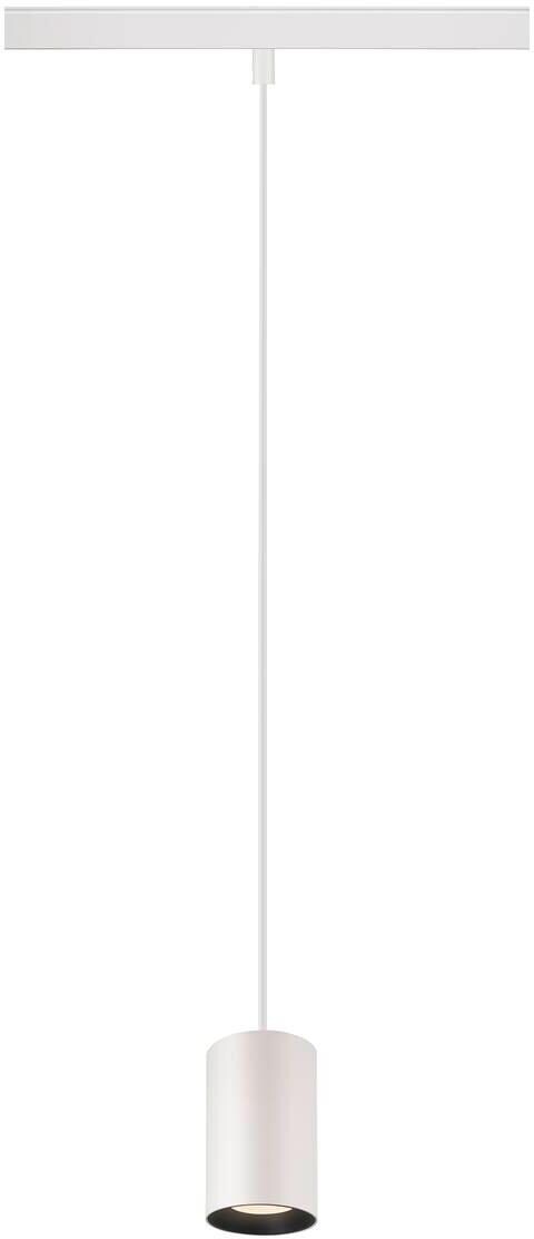 SLV NUMINOS XS 48V Pendelleuchte für Niedervolt-Schienensystem, 4000K, 8.7W, DALI dimmbar, 40°, weiß/schwarz (1006807)