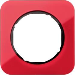 Berker 10112344 Rahmen, 1fach, R.1, Acryl rot transparent/schwarz glänzend