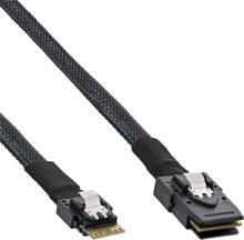 InLine Slim SAS Kabel, SFF-8654 4i zu Mini SAS SFF-8087, 12Gb/s, 0,5m (27645A)