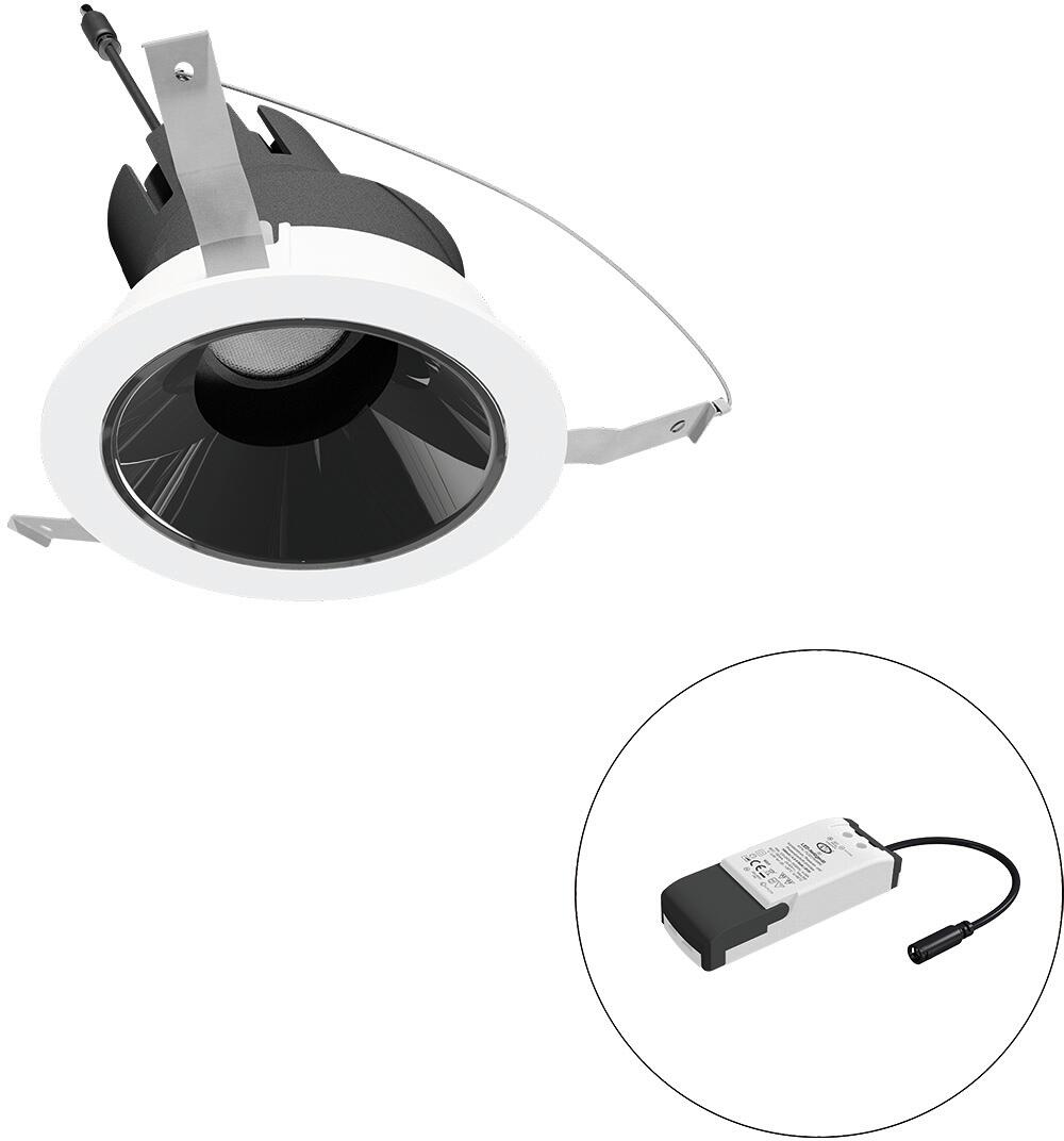 EVN SELECTO LED Deckeneinbau, rund, schwenkbar, IP20, 220-240V/AC, 6W, 2700K, 686lm, inkl. Netzgerät, Phase, schwarz/hochglänzend, 12.762,00cd, engstr