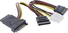 InLine SATA Stromadapterkabel, SATA ST / BU, an 2x SATA Stecker + 5,25 Stecker (29682)