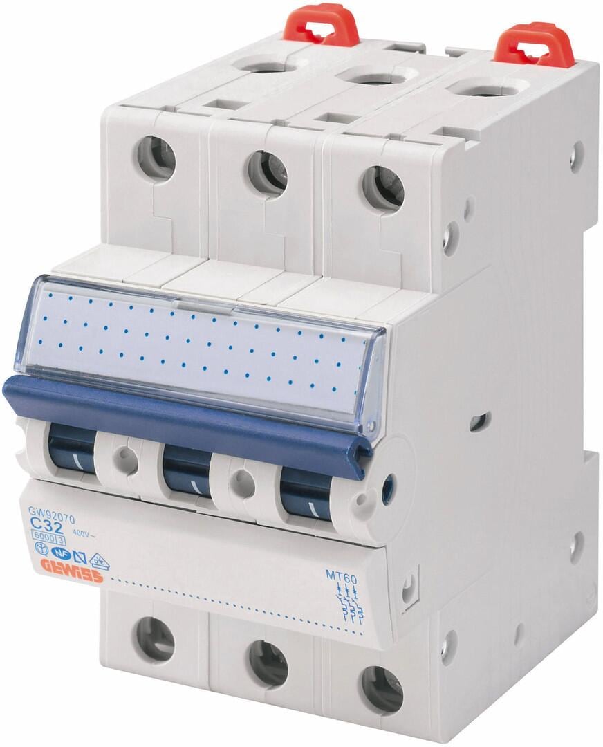 GEWISS GW92569 Leitungsschutzschalter (MCB) B-Charakteristik, 20A, 400V, 3-Polig, 3TE