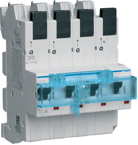 Hager HTS663E SLS-Schalter 4-Polig 3P+N, E-Charakteristik, 63A, für Sammelschiene QuickConnect