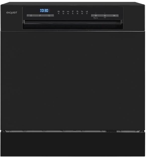 Exquisit GSP508-030D Tischgeschirrspüler, 55 cm breit, 8 Maßgedecke, 7 Programme, schwarz
