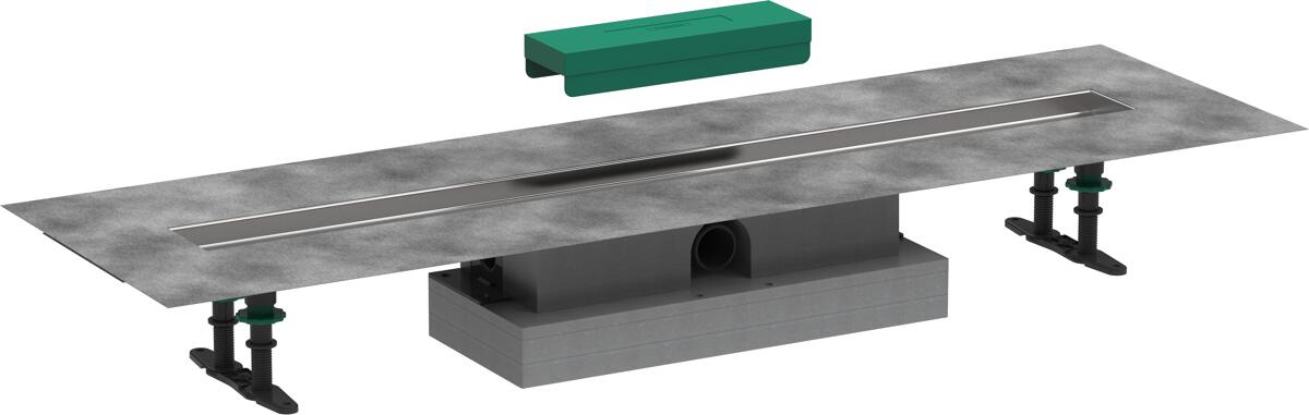 hansgrohe uBox universal Komplettset für flache Installation 900 für Duschrinnen Fertigsets, Kunststoff/Edelstahl, (56019180)