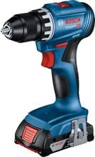 Bosch Pro Profi-Set GSR 18V-45+GBH 18V-22+2x4 Akku-Schrauber, Akku-Bohrhammer Set, mit Akku und Ladegerät, blau (0615A50038)
