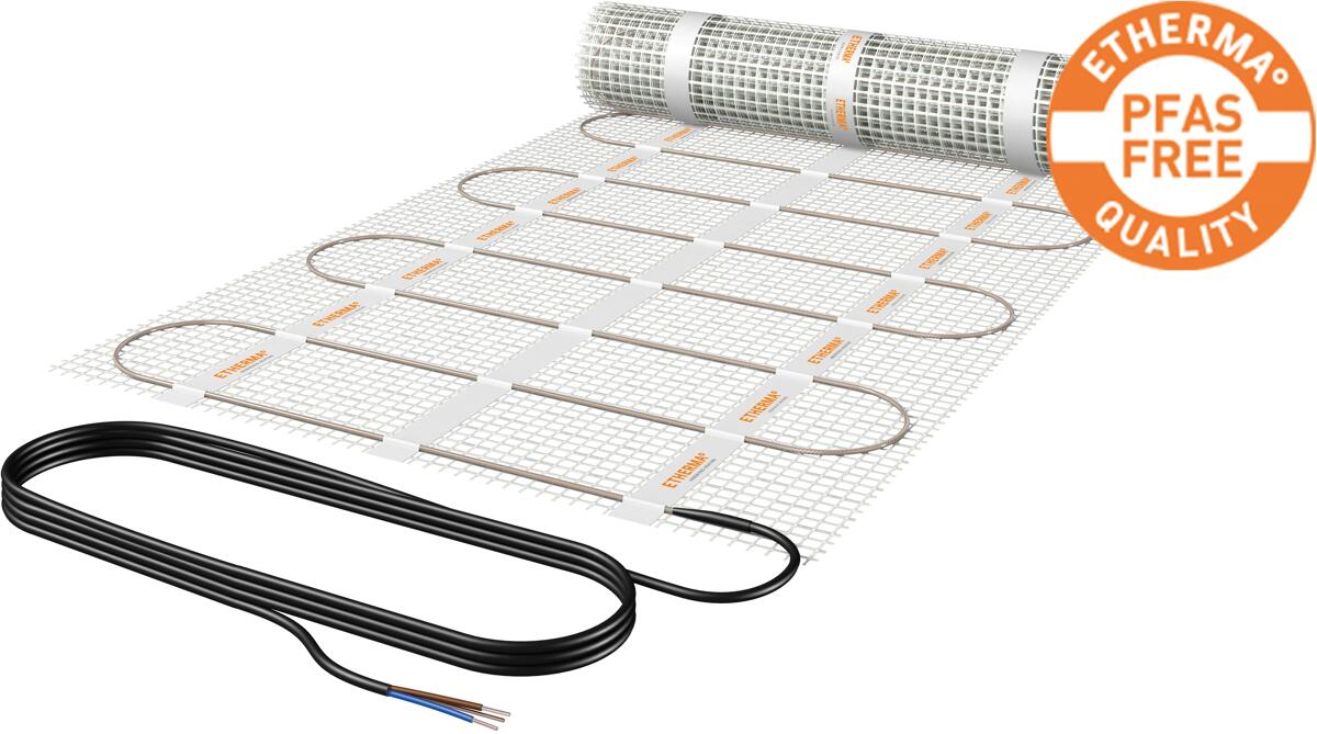 Etherma eFLOOR-STRONG-100-600 eFLOOR STRONG Netzheizmatte robust, 100 W/m², 3.0m², 50x600cm, 300W, PFAS frei, 230V (46221)