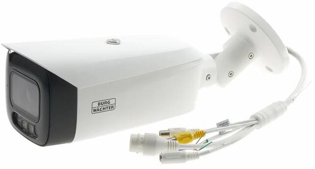 Burg Guard BWNC-442RBCF-G2 4MP AI RoyalNight++ IP Bullet Kamera mit Infrarot, Weißlicht und Alarmsound, weiß (500366)